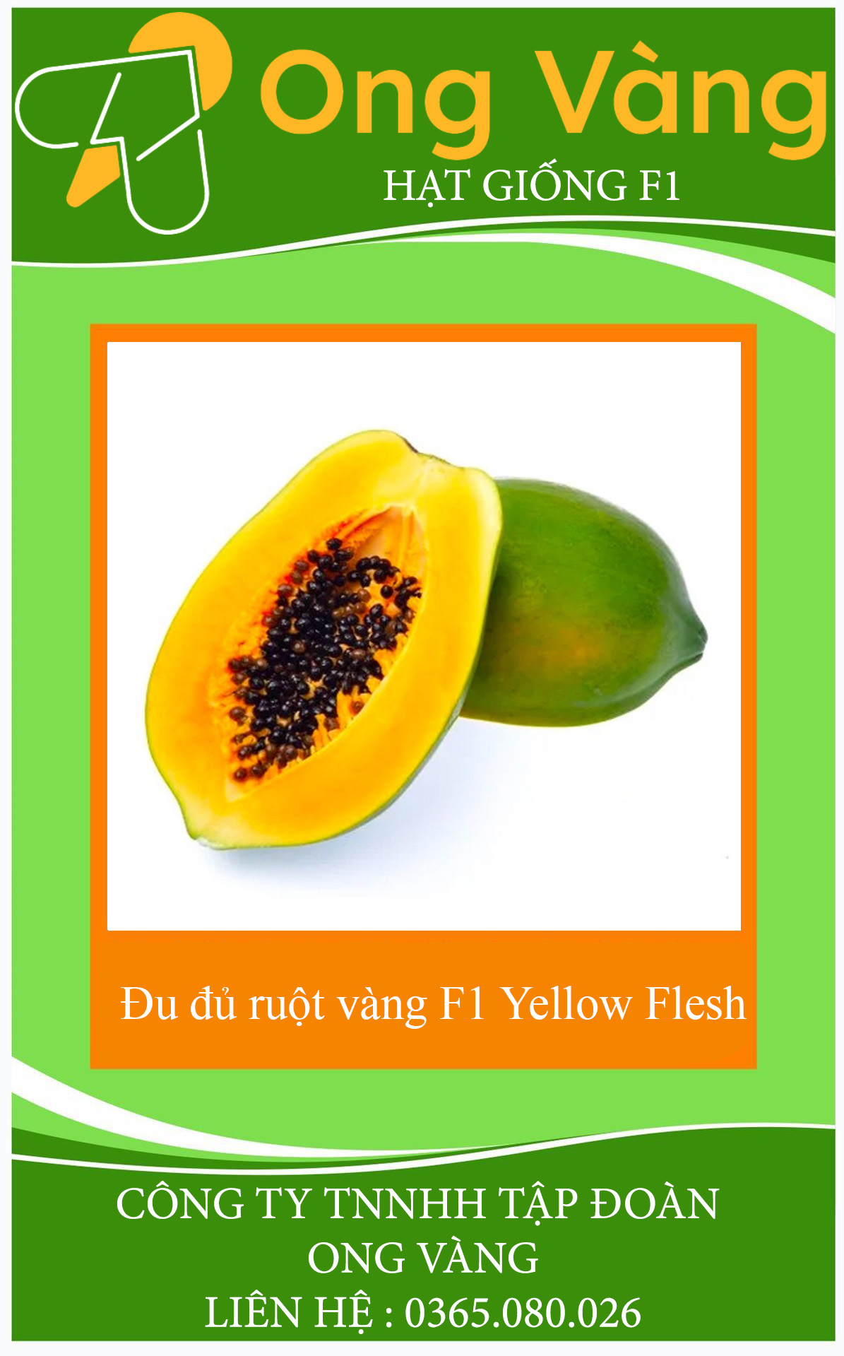 Hạt giống Đu đủ ruột vàng F1 Yellow Flesh